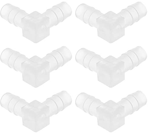 Yardwe Conectores Ángulo Recto De Plástico para Manguera, Accesorios De Codo De 90 Grados, 8 Mm, 6 Piezas, Resistentes Corrosión, Uso Laboratorio y Alimentos