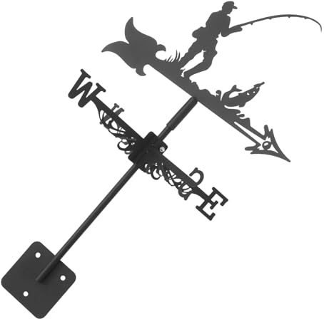 TOYANDONA Girouette de Pêcheur Indicateur de Direction du Vent pour Toit Terrasse et Jardin Décoration Extérieure
