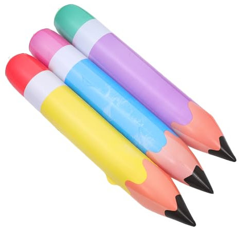 Yardwe 3stücke Aufblasbarer Bleistift Riesen Bleistift Ballons Für Geburtstagsparty Schuldekoration Fotorequisiten in Gelb Blau Violett