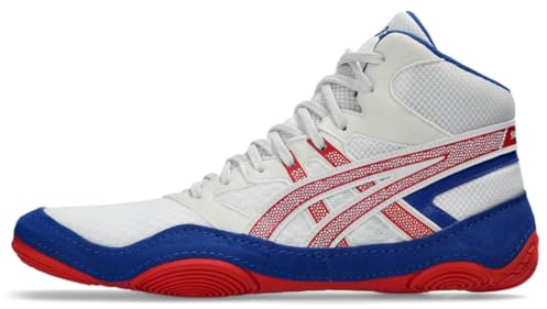ASICS Men's Snapdown 4 Wrestling Shoes, 9.5, White/Classic RED