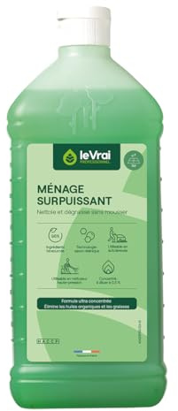 LE VRAI PROFESSIONNEL - Nettoyant Surpuissant - Détergent & Dégraissant non Moussant - Multi-surfaces (Sol/carrelage/hote/plan de travail) - Senteur Pin des Landes - Fabrication Française - 6 x 1L