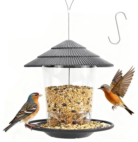 Vogelfutterhaus Vogelhaus zum Aufhängen Vogelfutterspender Wetterfest Futterstation für Vögel Vogelfutterstation Bird Feeder Vogelhäuschen für Balkon Garten