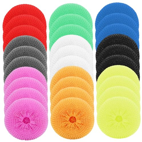 Spugna abrasiva, Pulitrice in plastica per piatti, Spugna per pentole in plastica antigraffio da 30 pezzi, abrasiva riutilizzabile per cucina, Colore casuale, per pentole