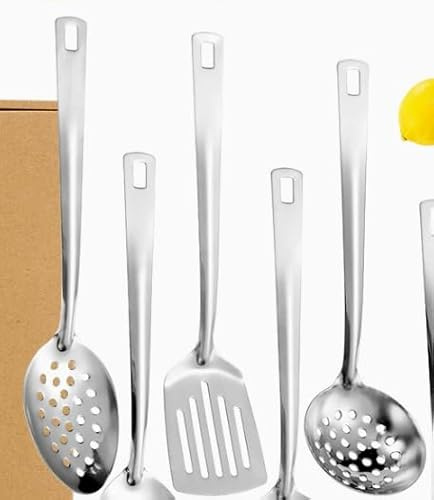 Hoxfly Espumadera de alambre de acero inoxidable 3 Piezas- Cuchara Ranurada, espumadera cocina y colador de acero inoxidable, Ideal para Freír, Escurrir Pasta y Verduras, Apto para Lavavajillas 27cm