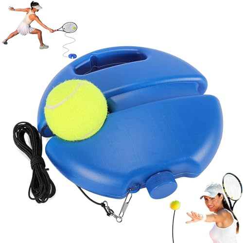Novastream Tennis Trainer Rebound Ball Set, Solo Tennis Practice Equipment with Anti-Tangle String, Portable Tennis Training Kit for Beginners and Players, Includes Base and Tennis Ball