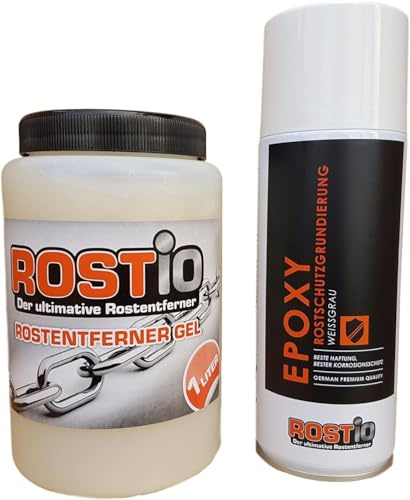 Rostio Rostentferner Gel Plus Epoxy Rostschutz-Grundierung EP Spray Set