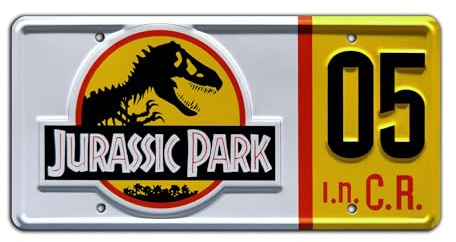 Celebrity Machines | Jurassic Trilogy | Explorer #05 | Vanity Plate, Stamped Aluminum, Metal Decorative Tag, Corrosion Resistant, Quality Novelty Sign, Wall Decoration, Wall Hanging