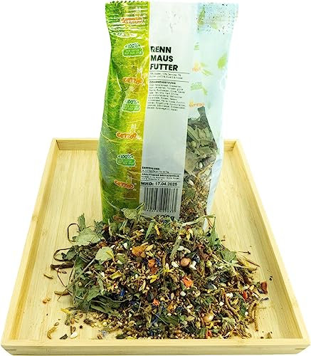 Getzoo Rennmausfutter 500g I Naturnahe und Ausgewogene Ernährung I Vitaminreiches Gemüse I Hochwertige Kräuter I Mit Tierischem Eiweiß I Gesundheitsförderndes Futter