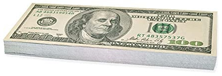 Scratch Cash 100 x $100 Old Style Dollars (tatsächliche Größe)