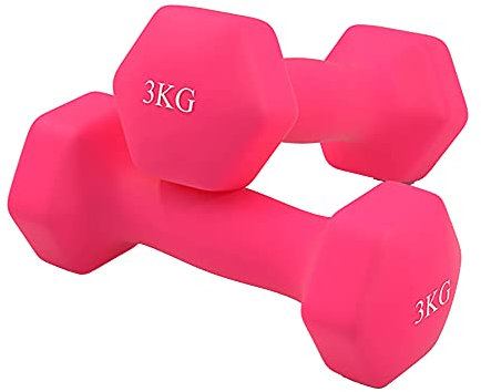 GEREP Hanteln Kurzhanteln Frauen Hantelset Kleine Hantel Kurzhantelset für Damen Gymnastik Yoga Pilates und Kinder(2er-Set) / Rosa / 2×3kg