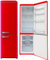 Wolkenstein Retro Kühl-Gefrierkombination Kühlschrank WKG265RT FR 250L Rot I 50er Jahre Look I 4**** Gefrierfach I Höhe 188cm I Breite 55cm I 41 dB I sparsamer Energieverbrauch von nur 201 kWh/Jahr
