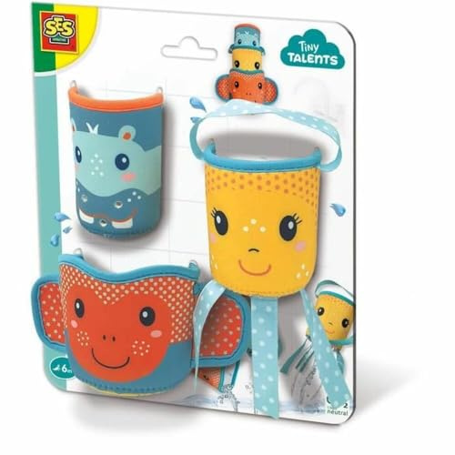 SES Creative Badewannen-Becher Neopren | Lernspielzeug für Wasserspaß | Made in Holland | Diverse Farben