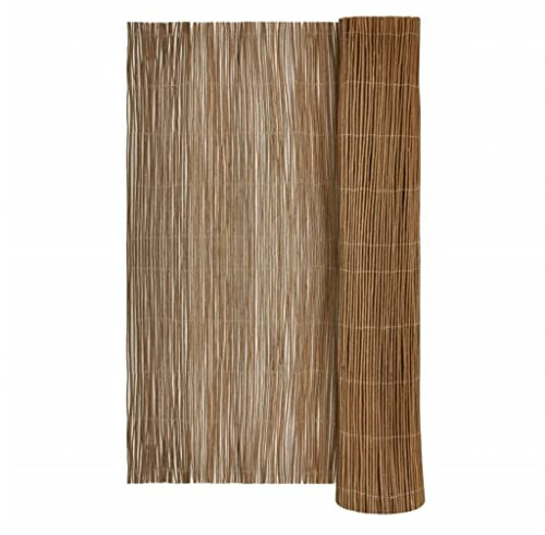 Nature Weidenmatte 300x100 cm Weiden Sichtschutz Zaun Weidenzaun Matte Sichtschutzmatte Weidenzaunmatte für Haus, Garten und Balkon, Braun