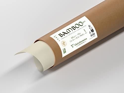 Clairefontaine 975935C - Rolle Bamboo Aquarelle, Bambuspapier 250g, 1,30x5m, 1 Rolle