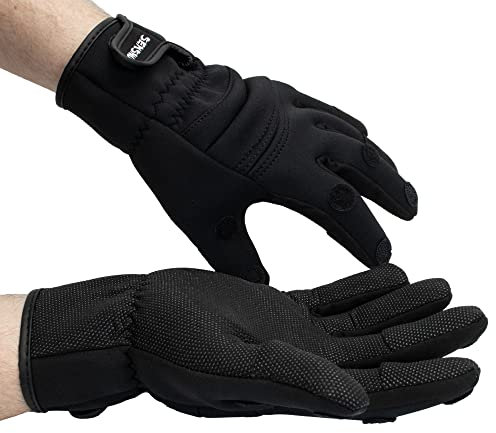 Senshu Neopren Fishing Gloves | Angler Landehandschuhe | Angel Handschuhe | wasserdichte, rutschfeste Handschuhe (M)