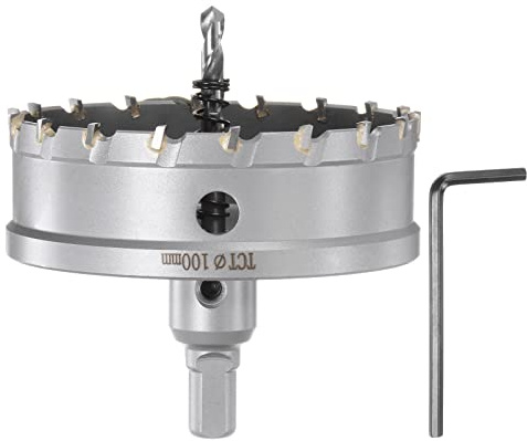 sourcing map Scie cloche en carbure TCT 100 mm de diamètre pour acier inoxydable, métal