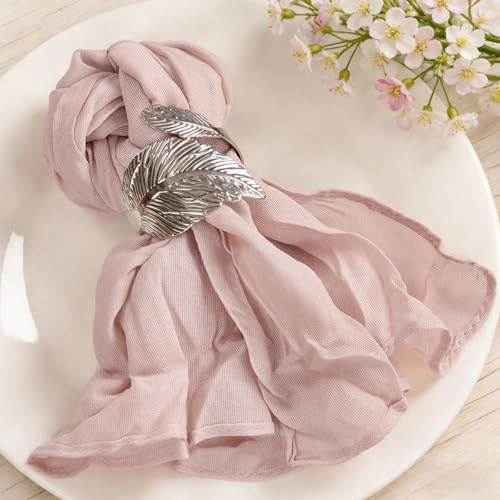 MLMC Seihtuch-Servietten, Boho, rustikal, Gaze, waschbar, 53,3 x 53,3 cm, für Hochzeit, Brautparty, Geburtstag, Jahrestag, Abendessen, Dekoration, 24 Stück