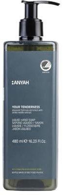 Anyah - Savon Liquide - 1x480ml - Rechargeable - Doux Quotidien avec Extrait d'Ortie Blanche – Savon pour les Mains - Testé Dermatologiquement