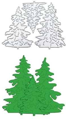 Rosojodg Silberne Stanzformen, Weihnachts-Stanzformen, Metall, Scrapbooking, Prägeschablonen, Weihnachtsbaum-Schablonen, DIY-Karten, Stanzformen, Zeichenschablone, Album, Scrapbooking, Stanzformen