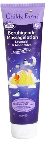 Childs Farm SlumberTime Lotion de massage apaisante à la lavande et au lait de lune 150 ml | Lotion nourrissante pour le massage bonne nuit sur les nouveau-nés, les bébés et les enfants sensibles ou