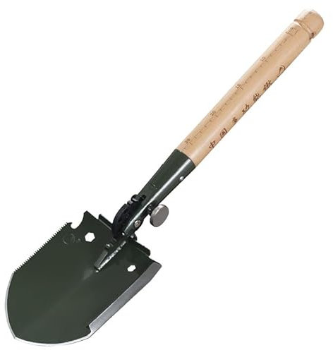 CHINLIN -308 Pala da campeggio, pala portatile pieghevole militare, pala di sopravvivenza 18 in 1 per zaino in spalla, all'aperto, escursionismo, giardinaggio e trincea