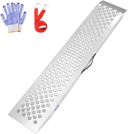 LIEKUMM 1 Pack Motorbike Ramp, 120 x 23 cm Loading Ramp, 300 kg Load Capacity Heavy Duty Car Ramps, Van Loading Ramps for Dirt Bike, Motorcycle, Trailer, ATV, UTV, Garden Tractor, Lawn Mower