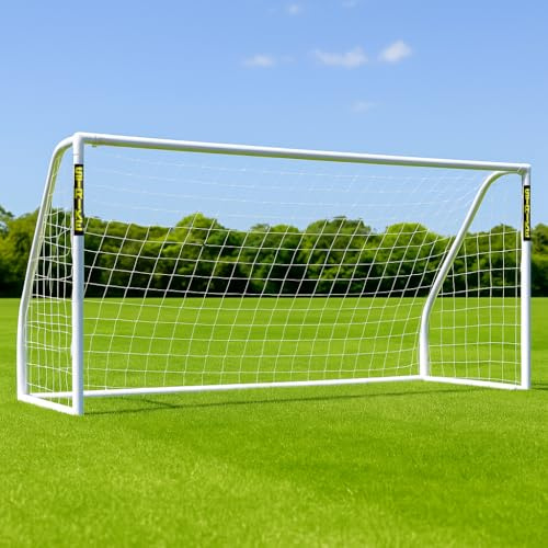 JSH Football Goal | All Weather UPVC Football Goals | Kids Garden Target Net Posts | Easy Assemble | Perfect for Training, Practice & Play | 8ft x 4ft, 8ft x 6ft or 12ft x 6ft (8ft x 6ft)