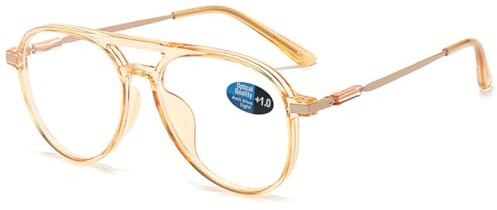 ABETOS Pilot Lesebrille Herren Damen Blaulichtfilter Retro Mode Pilotbrillen Pilotenbrille mit Lesehilfe Sehhilfe Vollrand Computer Brille mit Sehstärke