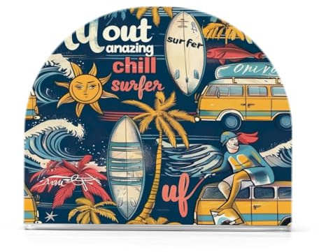 JUMBEAR Cooler Surfbrett-Serviettenhalter für Tische, Papierserviettenhalter für Restaurant, Dekoration, Küche, Bar, Zubehör
