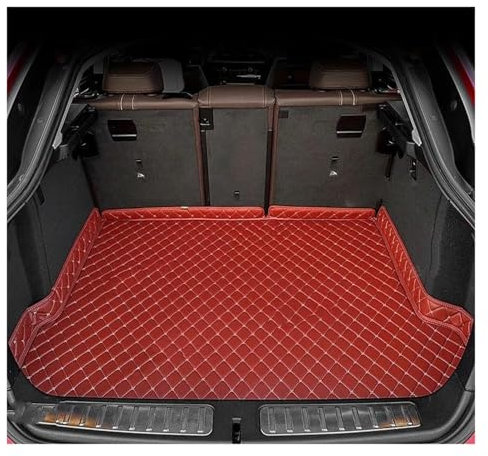 FULUSIC Kofferraummatten Für Für Q7 Sieben Sitze 2016-2023 2017 2018 2019 2020 2021 2022 Teppich Innen Zubehör Anti-fouling Pads Kofferraum Innenmatte(Wine Red-1PC)