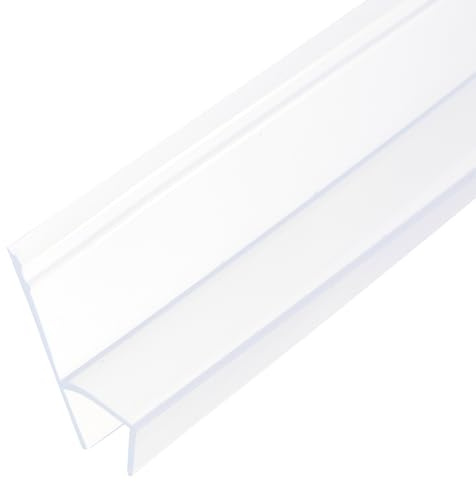 Sourcing Map H-Type Shower Door Seal Strip - 3/8 Glass 130 Long Silicone Frameless Side Seal Sweep to Stop Leaks, Clear