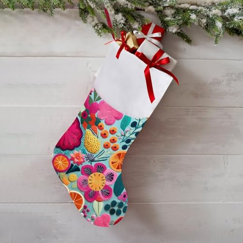 KLOPH Weihnachtsstrümpfe, 41,9 cm, personalisierbar, Weihnachtsstrumpf, Dekoration (DesignName), Strumpf zum Aufhängen, Kamin, Dekoration für Urlaub, Weihnachtsbaum, Kamin, Dekoration, Geschenke