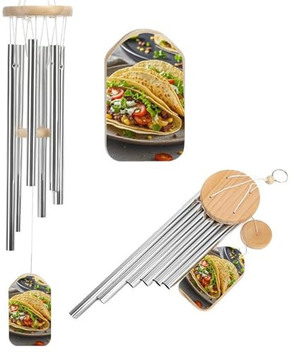 Windspiel für mexikanische Lebensmittel, einzigartige Aluminiumrohre, Gedenk-Windglocke, groß, tiefer Ton, Windspiel für Terrasse, Garten, Dekoration, Geschenk für Mutter, Frauen, Nachbarn