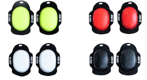 BI ESSE - Coppia di Saponette da moto universali SLIDER PROFESSIONALI colorate per ginocchia tuta da moto, uso pista (Bianco)
