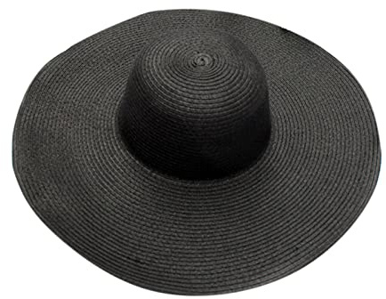 Sommerhüte für Frauen breite Bongrace Strandhut Sonnenkappe Faltbare Damenhüte Hut Krempe Damen (Black One Size)