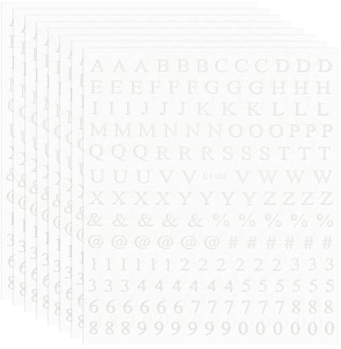 PATIKIL Calcomanías De Uñas Con Letras, 8 Hojas Calcomanías De Uñas 3D Autoadhesivas Alfabeto Inglés Diseño Metálico Fluorescente Para Mujeres Decoración DIY, Blanco