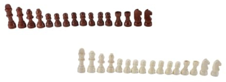 Nicear Set di scacchi in legno portatile da 32 pezzi - per adulti e principianti, adatto ai viaggi, senza scacchiera, per giochi di società
