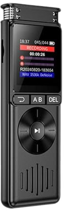 Dictaphone numérique avec réduction du bruit 128 Go de stockage et fonction de lecture MP3 pour les besoins de bureau académique, appareil numérique à activation vocale
