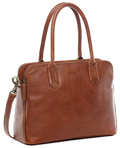 BACCINI Business-Tasche echt Leder - 13 Zoll Laptoptasche Rosaria - Aktentasche Damentasche mit Laptop-Fach - Ledertasche Damen braun handgefertigt