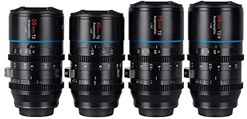 SIRUI Mars 1.33x T2 bis T2.9 anamorphes Objektiv Set, MFT Objektiv Kit (24mm, 35mm, 50mm, 75mm M4/3 Anamorphotische Objektive)