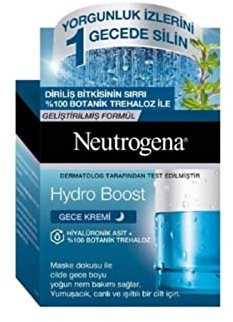 Neutrogena Hydro Boost Night Face Cream (1x 50ml), Night Cream With Hyaluronic Acid for Advanced Hydration for 72 Hours, Suitable for Dry Skin