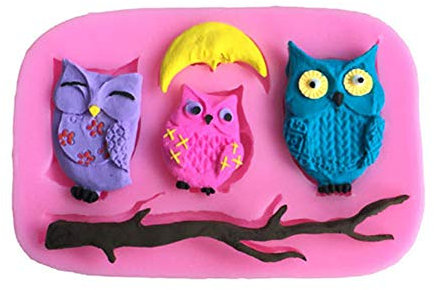 DUBENS Eule und Zweig Design DIY Silikon 3D Kuchen Form Fondant Schokolade Fudge Form Kochen Backen Werkzeuge