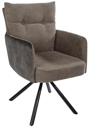 Stuhl BIG GEORGE - 58cm - grün - Samt Metall-Gestell drehbar Armlehnen | Federkern-Komfort, Esszimmerstuhl, Design, Retro, hoher Komfort, bequeme Polsterung, Eyecatcher