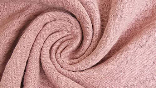 Musselin Stoff Meterware Uni Einfarbig - 1 Meter, Musselinstoff, Baumwollkrepp, Double Gauze, Babykleidung, Kuscheltücher, Stoffwindel, Dekoration (Blush)