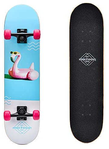 meteor trä skateboard barn – mini cruiser Kickboard – skateboard hjul board old school trä däck retro skateboard pojkar – barn minibräda