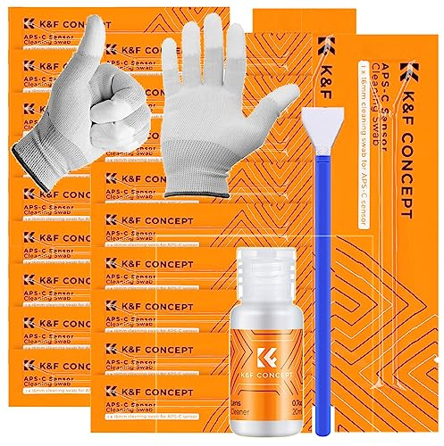 Kamera Sensor Reinigungs-Set APS-C 20x 16mm Swabs + Handschuhe + 20ml Sensor Reiniger