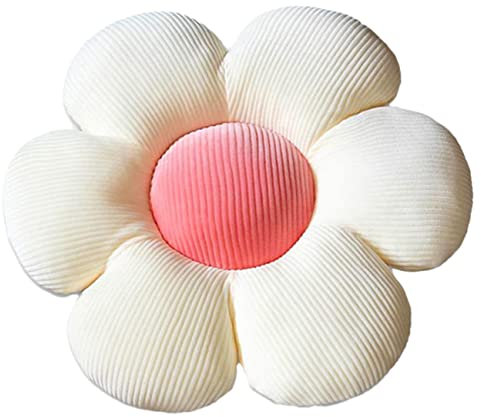 STAR FIRE Blumenkissen, blumenförmige Wurfkissen, Blumenbodenkissen, Zierkissen, Stuhlkissen Zierkissenbezüge Raumdekoration Plüschkissen für (35cm (13.8inch), Beige/Pink)