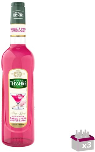 Lot de 3 - TEISSEIRE - Sirop Barbe à papa - 70cL