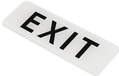 PATIKIL Self Adhesive Exit Sign, Acrylic 9x3 Waterproof Door Sticker Wall Mounting Sign for Office Business Hotel, White