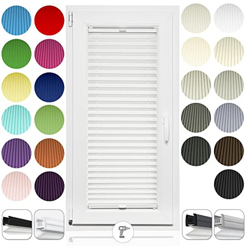 Plisseerollo mit Bohren Plissee nach Maß für Fenster und Balkontür Plissee zum Anschrauben Jalousie Lichtdurchlässig Rollo